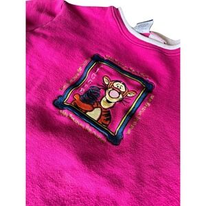 Vtg‎ Pooh 100 Arce Collection Girls Sweatshirt Sz 7/8 Pink Embroidered Tigger